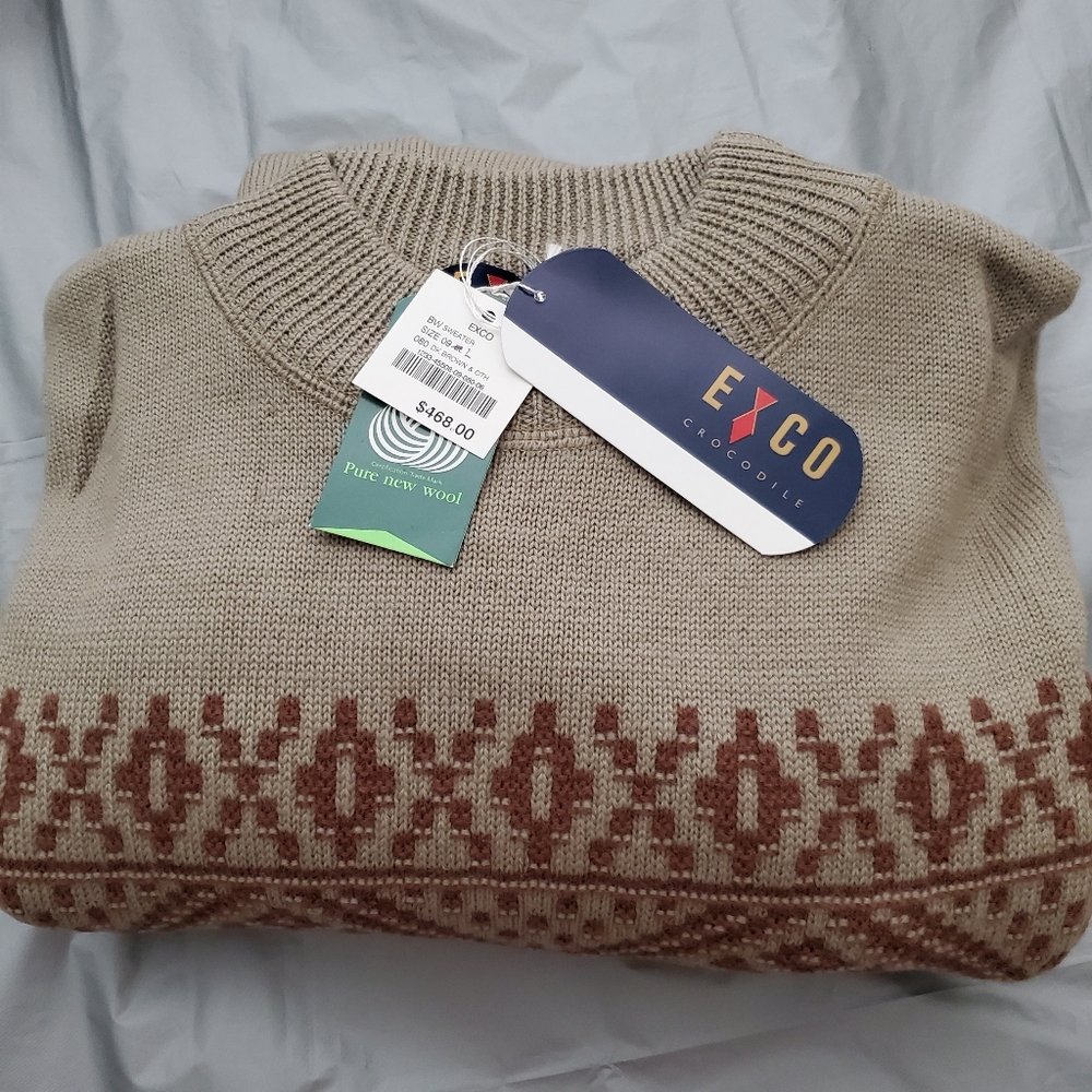 EXCO Crocodile 100% Wool Sweater for Men.